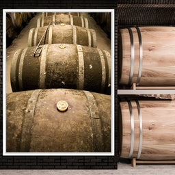 Rusted Wine Barrels - NicheCanvas