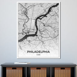 Map of Philadelphia, USA - NicheCanvas