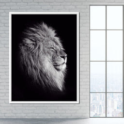 Black and White Lion King - NicheCanvas