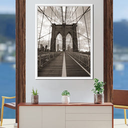 Brooklyn Bridge in Black & White - NicheCanvas