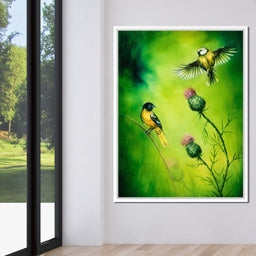 Emerald Songbirds - NicheCanvas