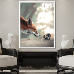 Fox Meets Squirrel - Zenzdesign - NicheCanvas