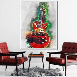 Slash Blood Red Guitar  - Abraham Szomor - NicheCanvas