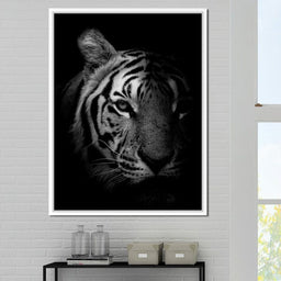Black and White Fading Tiger - NicheCanvas