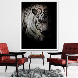 Black and White Tiger - NicheCanvas
