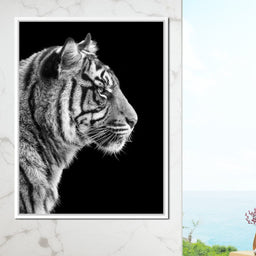 Black and White Sumatran Tiger - NicheCanvas