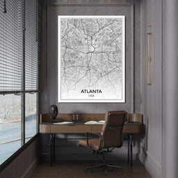 Map of Atlanta, USA - NicheCanvas