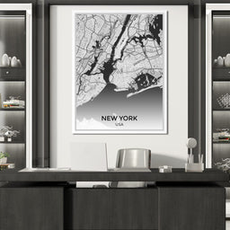 Map of New York City, USA - NicheCanvas