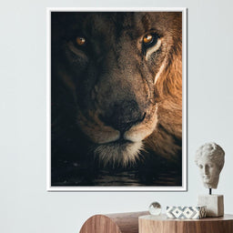 Lion Portrait Water - Zenzdesign - NicheCanvas