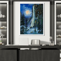 Moonlight Waterfall - Frank Kecskes - NicheCanvas