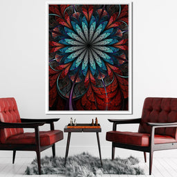  Red Shade Fractal Flower - NicheCanvas