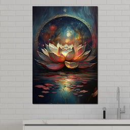Midnight Lotus Flower - NicheCanvas