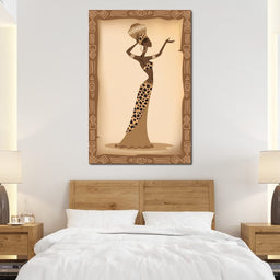 Traditional African Woman With Leopard Dress - NicheCanvas