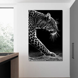 Black and white Leopard - NicheCanvas