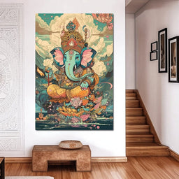 Joyful Lord Ganesh - NicheCanvas