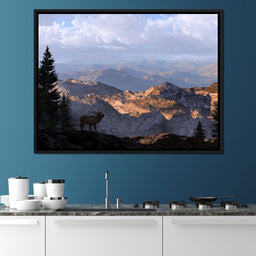 Elk by the Mountains - NicheCanvas