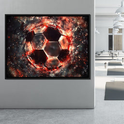 Burning Soccer Ball - NicheCanvas