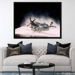 Snowy F4-U Corsair - NicheCanvas