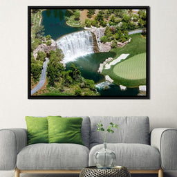 Waterfall on Golf Course - NicheCanvas