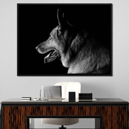Black and White German Shepherd - NicheCanvas