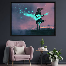 Girl Playing Guitar - NicheCanvas