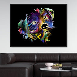 Coloful Dog on Black Background | NicheCanvas