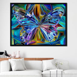 Multicolored Psychedelic Butterfly - NicheCanvas