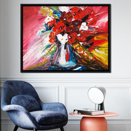 Red Flowers Bouquet - NicheCanvas