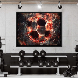 Burning Soccer Ball - NicheCanvas