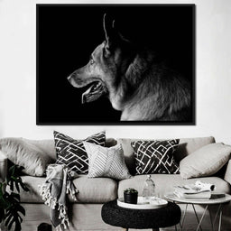 Black and White German Shepherd - NicheCanvas