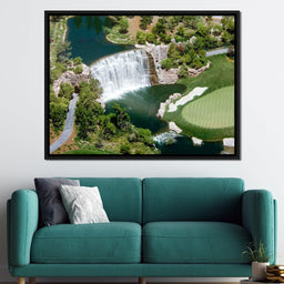 Waterfall on Golf Course - NicheCanvas