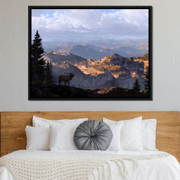 Elk by the Mountains - NicheCanvas