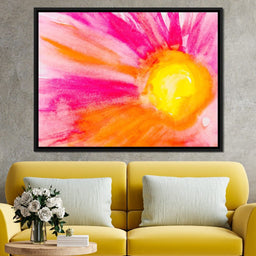 Pink & Orange Watercolor Flower - NicheCanvas