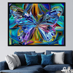 Multicolored Psychedelic Butterfly - NicheCanvas