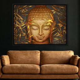Smiling Golden Buddha - NicheCanvas