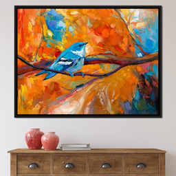 Blue Cerulean Warbler Bird - NicheCanvas