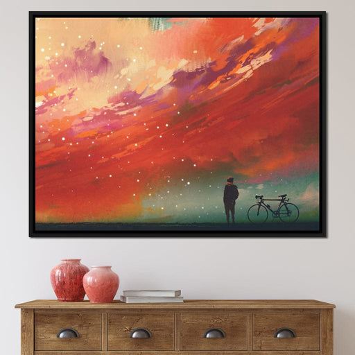 Admiring The Red Clouds Canvas Print