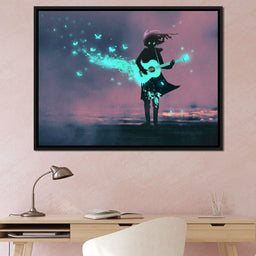 Girl Playing Guitar - NicheCanvas
