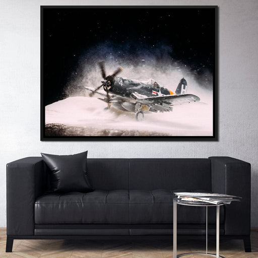 Snowy F4-U Corsair Canvas Print