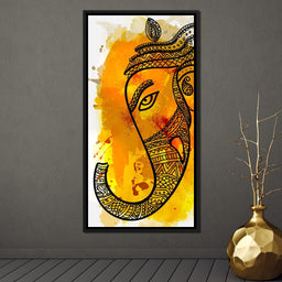 Lord Ganesha in Yellow - NicheCanvas