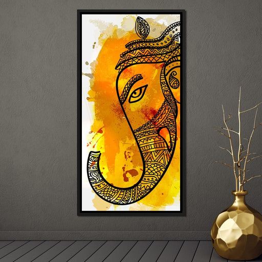 Lord Ganesha in Yellow Canvas Print