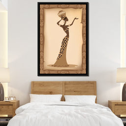 Traditional African Woman With Leopard Dress - NicheCanvas