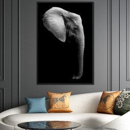 Black and White Elephant Head - NicheCanvas