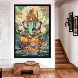 Joyful Lord Ganesh - NicheCanvas