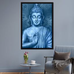Blue Meditating Buddha - NicheCanvas