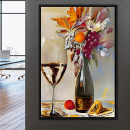 Abstract Wine & Flowers 05 - NicheCanvas
