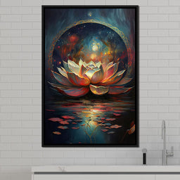 Midnight Lotus Flower - NicheCanvas