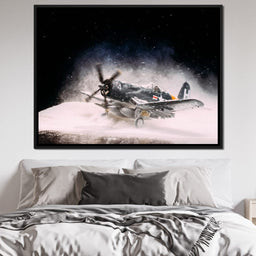 Snowy F4-U Corsair - NicheCanvas