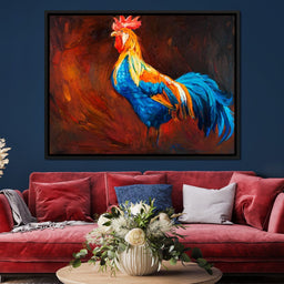Blue Rooster - NicheCanvas
