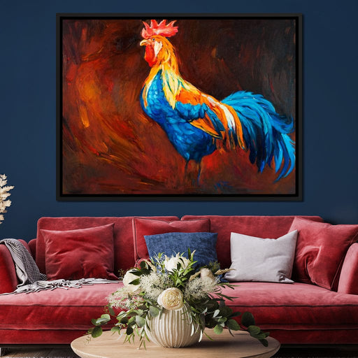 Blue Rooster Canvas Print